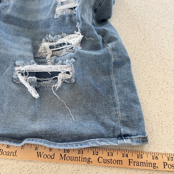 Lane Bryant Distressed Stretch Denim Jean Shorts Women Plus Size 24 Bermuda Boho - Picture 9 of 16